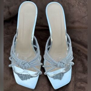 Wild Diva Silver Knot Detail Heels